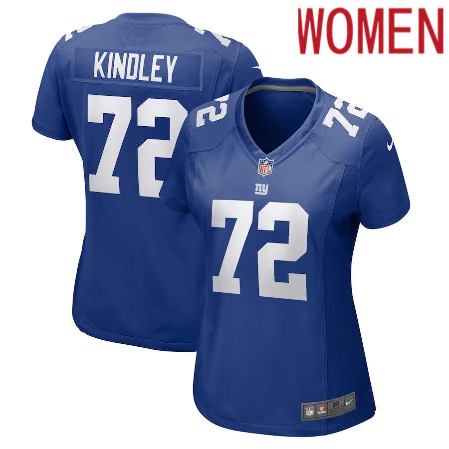 Women New York Giants #72 Solomon Kindley Nike Royal Home Game Player NFL Jersey->women nfl jersey->Women Jersey